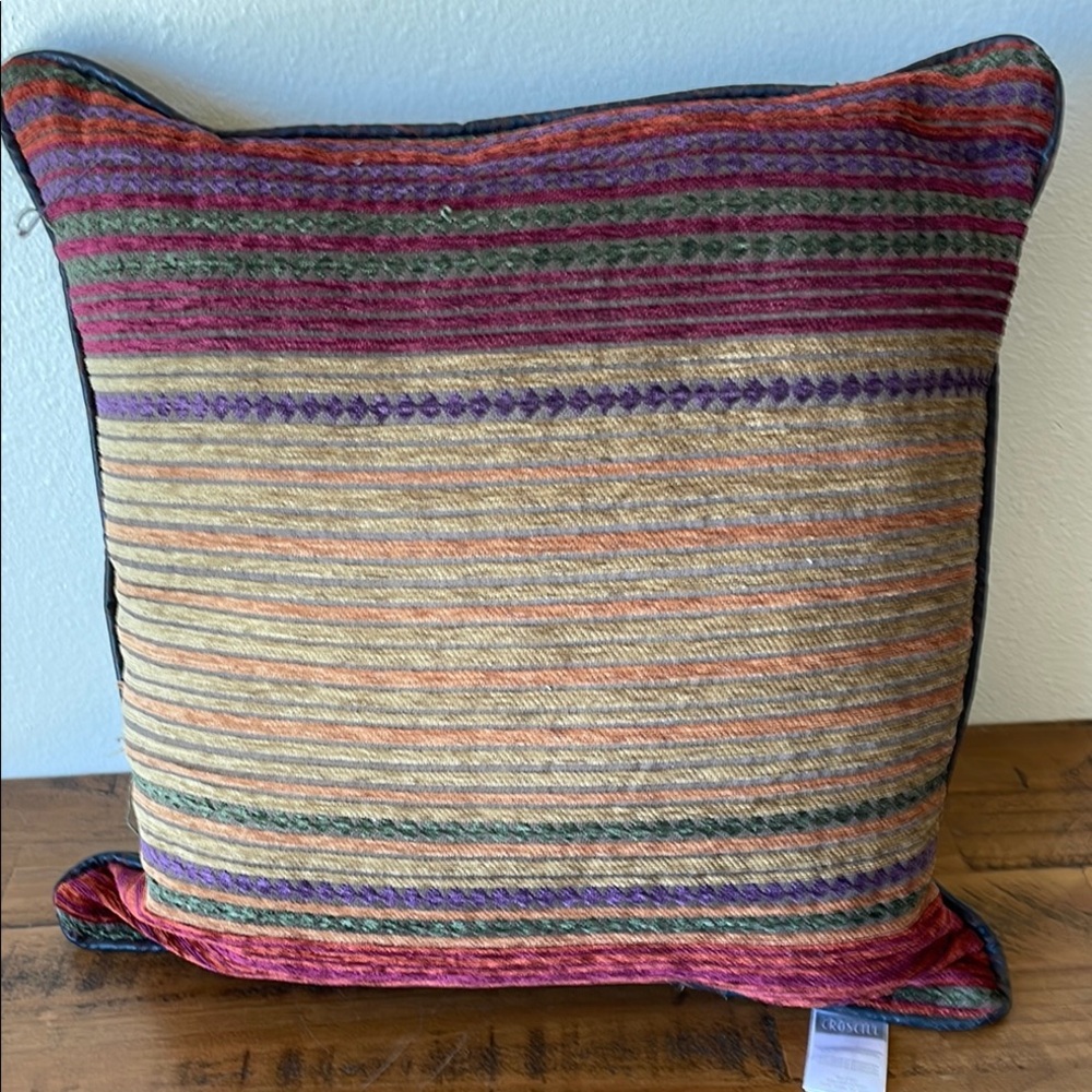 Croscill Multicolored Accent Pillow with Striking Stripes